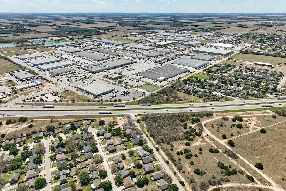 Aerial view of homes in Hutchins, TX