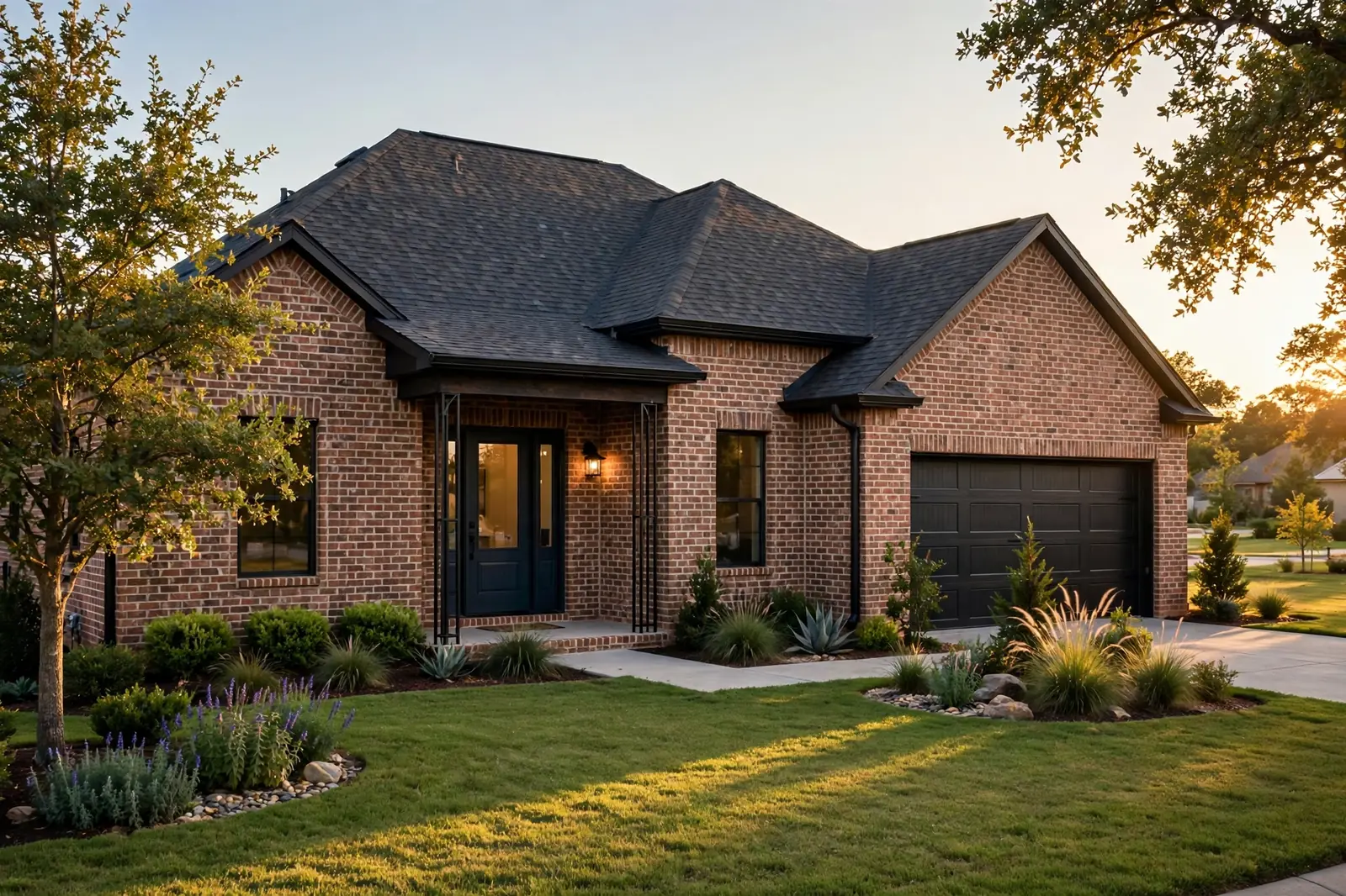 New asphalt shingle roof installed on a Dallas, TX home by roofing crew
