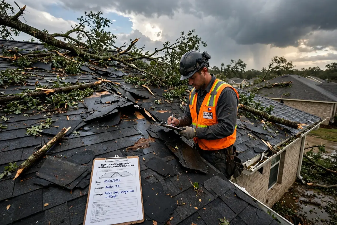 Storm damage roof repair Dallas TX